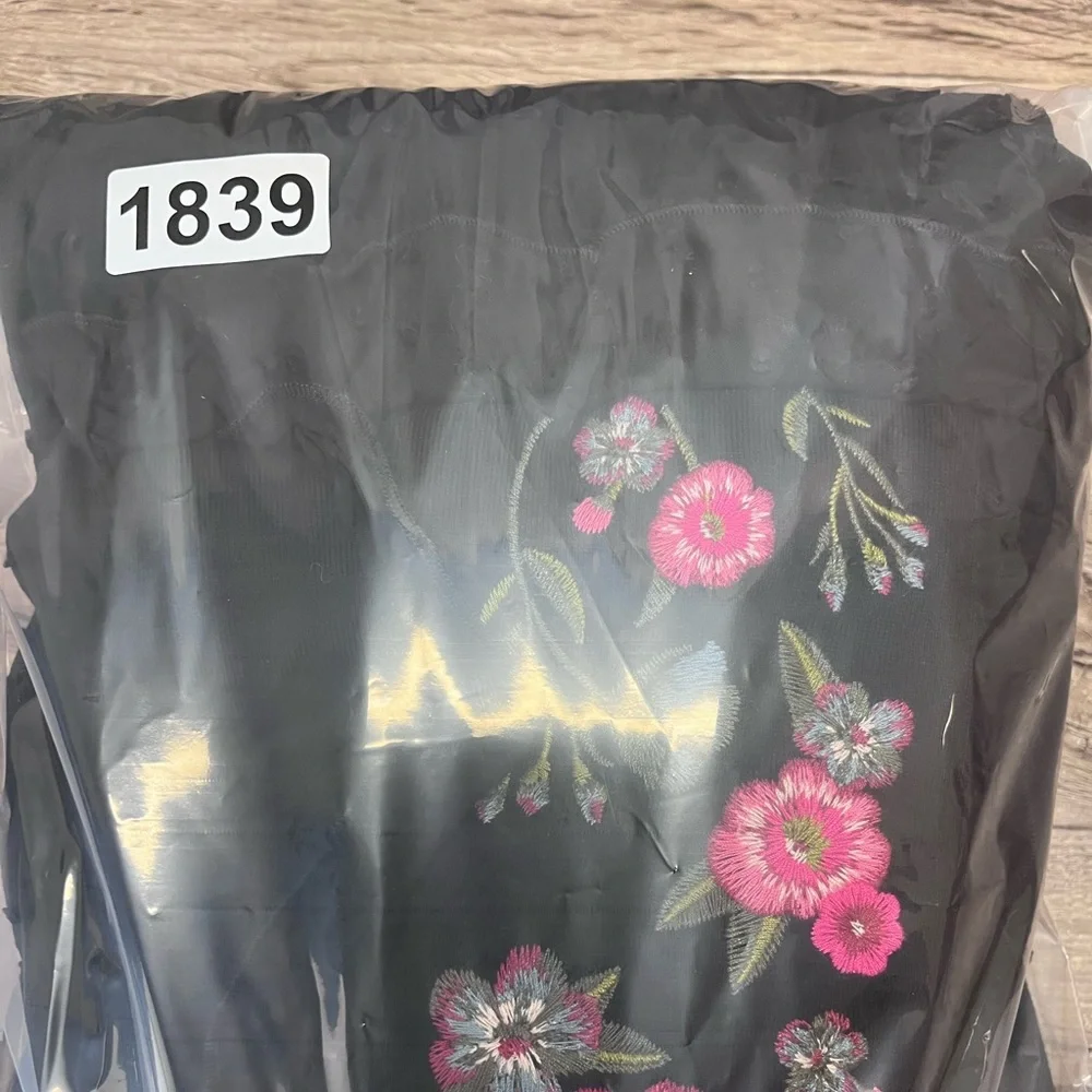 Kate Spade Black Floral Broome Street Embroidered Ruffle Mixed‎ Media Mini Dress